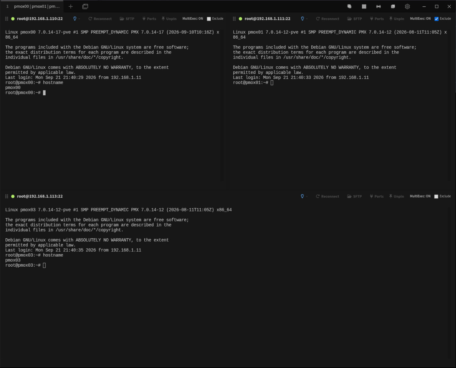 One terminal pane excluded from Tabby MultiExec broadcast